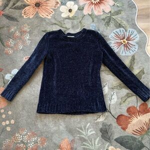 Women's Orvil Chenile Velour Navy Crewneck Sweater Sz Small